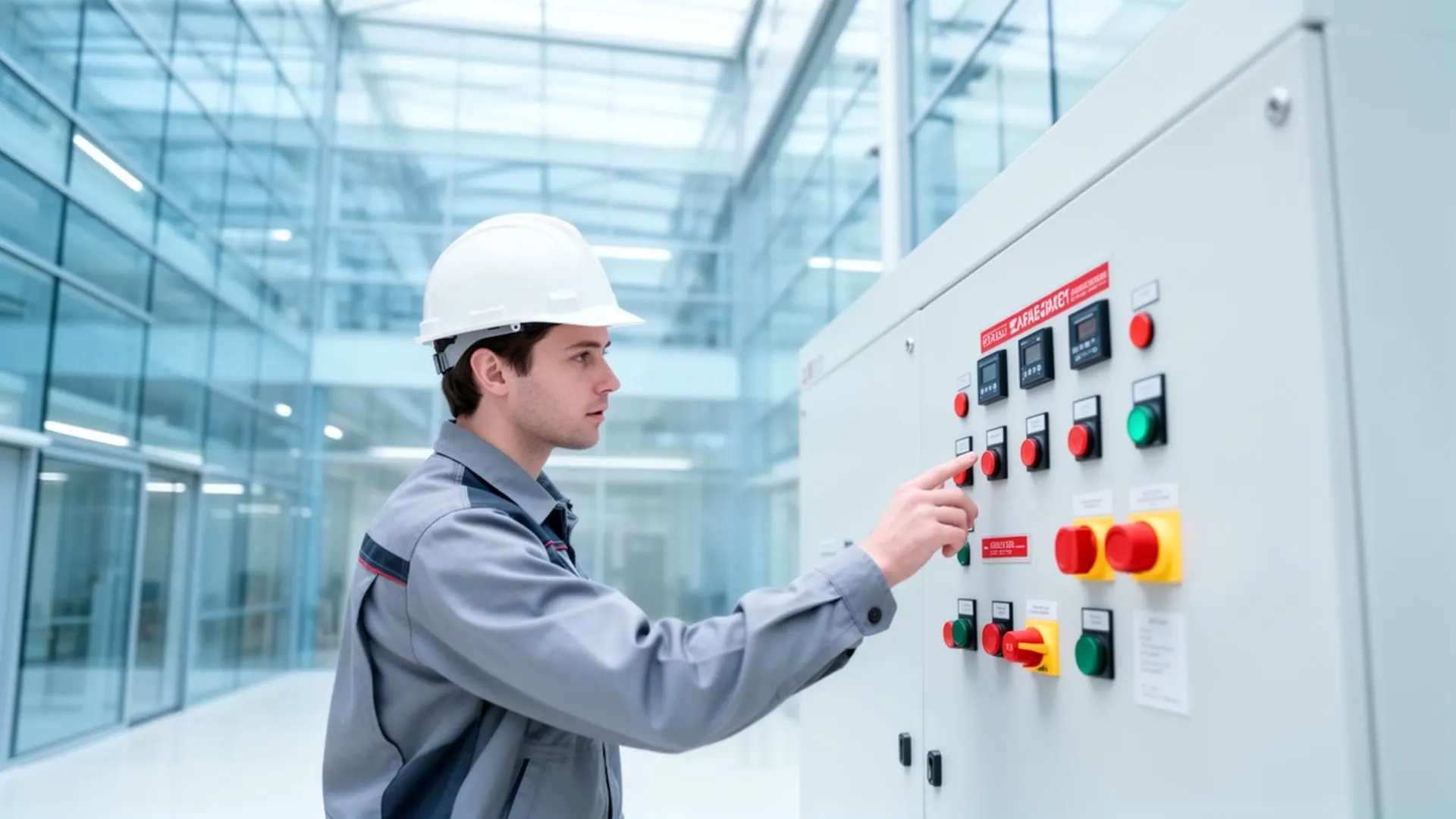 Fire safety contractor inspecting industrial safety equipment in Delhi NCR